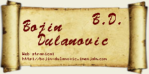 Bojin Dulanović vizit kartica